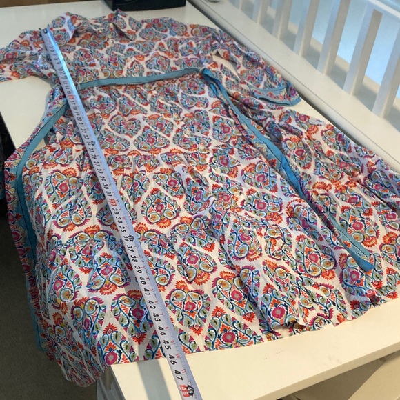 NWT Boden Paisley Long Sleeve Midi Dress 100% Cotton Size 10 Petite - Picture 11 of 14